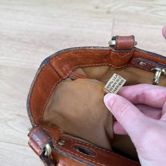 Patricia Nash Tooled Leather Shoulder Bag Brown Floral Brass Toggle Close - Picture 12 of 16